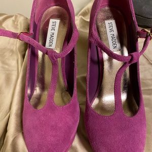 Steve Madden P-Gerryy Suede Heels - Size 9 Fuscia